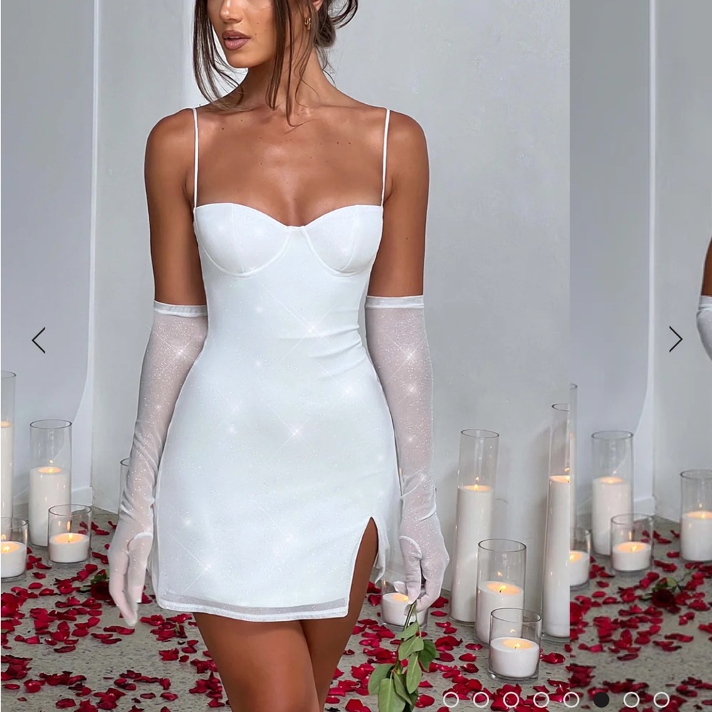 Elegant White Spaghetti Strap Dress